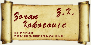 Zoran Kokotović vizit kartica